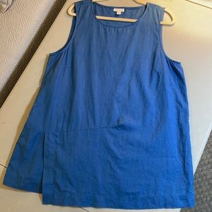 J Jill Pure Jill Linen Tunic Royal Blue Size Large EUC